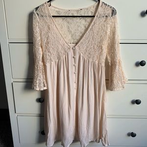 Light Blush Half Sleeve Dress
